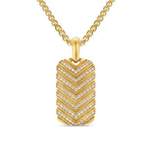 Load image into Gallery viewer, Chevron Tag in 18K Yellow Gold with Diamonds, 27mm