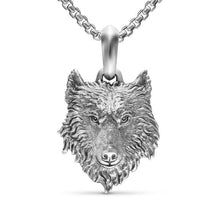 Load image into Gallery viewer, Petrvs Wolf Amulet in Sterling Silver, 26mm