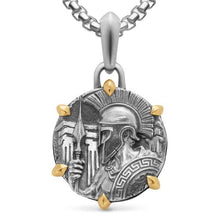 Load image into Gallery viewer, Ares Amulet in Sterling Silver with 18K Yellow Gold, 26.4mm