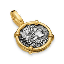 Load image into Gallery viewer, Alexander the Great Amulet in Sterling Silver with 18K Yellow Gold, 20.5mm