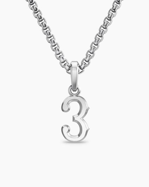 Number Three Amulet in Sterling Silver, 18.6mm – Royal Jewelers