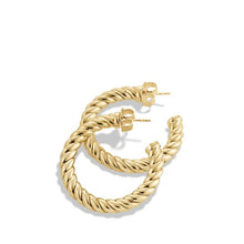 Load image into Gallery viewer, Sculpted Cable Hoop Earrings in 18K Yellow Gold, 40mm