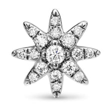 Load image into Gallery viewer, Petite Starburst Full Pave Stud Earrings in Sterling Silver with Diamonds, 7.5mm