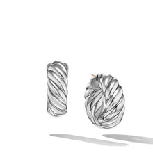 Load image into Gallery viewer, Sculpted Cable Hoop Earrings in Sterling Silver