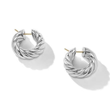 Load image into Gallery viewer, Sculpted Cable Hoop Earrings in Sterling Silver