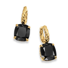 Load image into Gallery viewer, Marbella Drop Earrings in 18K Yellow Gold with Black Onyx, 11mm