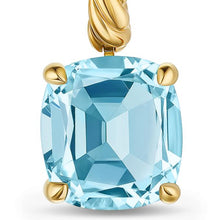 Load image into Gallery viewer, Marbella Drop Earrings in 18K Yellow Gold with Sky Blue Topaz, 25mm