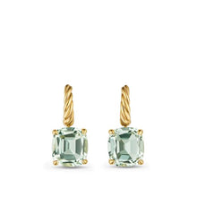 Load image into Gallery viewer, Marbella Drop Earrings in 18K Yellow Gold with Prasiolite, 25mm