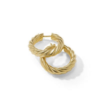 Load image into Gallery viewer, Sculpted Cable Hoop Earrings in 18K Yellow Gold