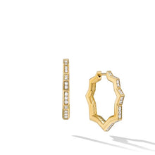 Load image into Gallery viewer, Zig Zag Stax Hoop Earrings in 18K Yellow Gold with Diamonds, 22.8mm