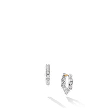 Load image into Gallery viewer, Zig Zag Stax Huggie Hoop Earrings in Sterling Silver with Diamonds, 13mm