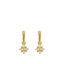 Load image into Gallery viewer, Petite Modern Renaissance Pyramid Drop Earrings in 18K Yellow Gold with Diamonds, 18.8mm