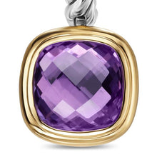 Load image into Gallery viewer, Albion Drop Earrings in Sterling Silver with 18K Yellow Gold and Amethyst, 10mm