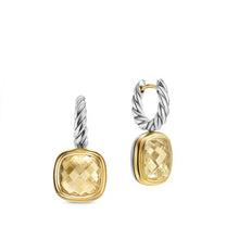 Load image into Gallery viewer, Albion Drop Earrings in Sterling Silver with 18K Yellow Gold and Champagne Citrine, 10mm