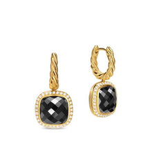 Load image into Gallery viewer, Albion Drop Earrings in 18K Yellow Gold with Black Onyx and Diamonds, 10mm