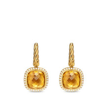 Load image into Gallery viewer, Albion Drop Earrings in 18K Yellow Gold with Citrine and Diamonds, 10mm