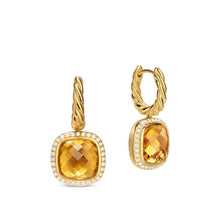 Load image into Gallery viewer, Albion Drop Earrings in 18K Yellow Gold with Citrine and Diamonds, 10mm