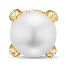 Load image into Gallery viewer, Pearl Classics Stud Earrings in 18K Yellow Gold and Diamonds, 6.6mm