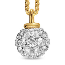 Load image into Gallery viewer, DY Madison Pave Bead Drop Earrings in 18K Yellow Gold with Diamonds, 33mm