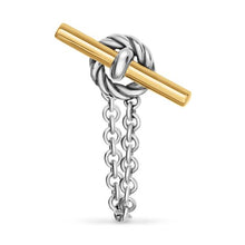 Load image into Gallery viewer, DY Mercer Petite Toggle Chain Stud Earrings in Sterling Silver with 18K Yellow Gold, 38.2mm