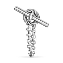 Load image into Gallery viewer, DY Mercer Petite Toggle Chain Stud Earrings in Sterling Silver, 38.2mm