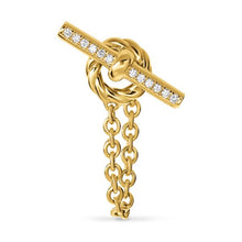 Load image into Gallery viewer, DY Mercer Petite Toggle Stud Earrings in 18K Yellow Gold with Diamonds, 38.2mm