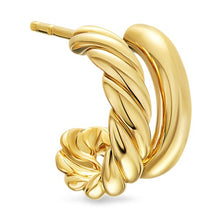 Load image into Gallery viewer, DY Mercer Double Hoop Huggie Earrings in 18K Yellow Gold, 13.5mm