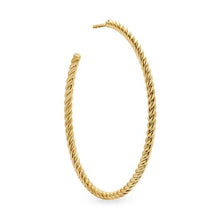 Load image into Gallery viewer, Cable Hoop Earrings in 18K Yellow Gold, 42.3mm