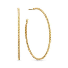 Load image into Gallery viewer, Cable Hoop Earrings in 18K Yellow Gold, 55mm