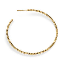 Load image into Gallery viewer, Cable Hoop Earrings in 18K Yellow Gold, 55mm