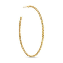 Load image into Gallery viewer, Cable Hoop Earrings in 18K Yellow Gold, 55mm
