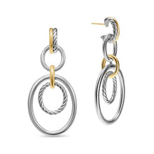 Load image into Gallery viewer, DY Mercer Mobile Drop Earrings in Sterling Silver with 18K Yellow Gold, 65.7mm