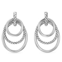 Load image into Gallery viewer, DY Mercer Bold Triple Ring Drop Earrings in Sterling Silver, 48mm