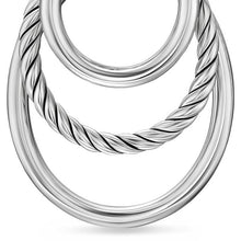 Load image into Gallery viewer, DY Mercer Bold Triple Ring Drop Earrings in Sterling Silver, 48mm