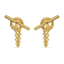Load image into Gallery viewer, DY Mercer Bold Toggle Chain Stud Earrings in 18K Yellow Gold, 50.4mm