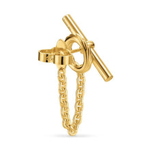 Load image into Gallery viewer, DY Mercer Bold Toggle Chain Stud Earrings in 18K Yellow Gold, 50.4mm