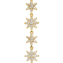 Load image into Gallery viewer, Starburst Drop Earrings in 18K Yellow Gold with Diamonds, 70.9mm