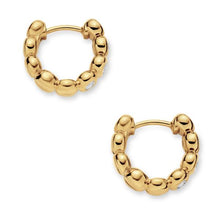 Load image into Gallery viewer, Bezel Set Hoop Earrings in 18K Yellow Gold with Diamonds, 13.4mm