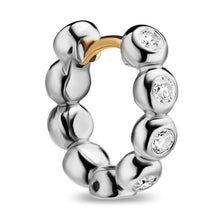 Load image into Gallery viewer, Bezel Set Hoop Earrings in Sterling Silver with Diamonds, 13.4mm