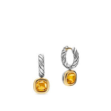 Load image into Gallery viewer, DY Mercer Color Drop Earrings in Sterling Silver with 14K Yellow Gold and Citrine, 6mm