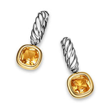 Load image into Gallery viewer, DY Mercer Color Drop Earrings in Sterling Silver with 14K Yellow Gold and Citrine, 6mm