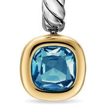 Load image into Gallery viewer, DY Mercer Color Drop Earrings in Sterling Silver with 14K Yellow Gold and Hampton Blue Topaz, 6mm