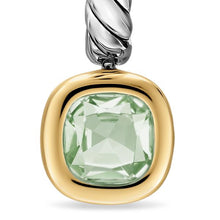 Load image into Gallery viewer, DY Mercer Color Drop Earrings in Sterling Silver with 14K Yellow Gold and Prasiolite, 6mm