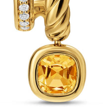 Load image into Gallery viewer, DY Mercera Color Two Row Drop Earrings in 18K Yellow Gold with Citrine and Diamonds, 19.5mm