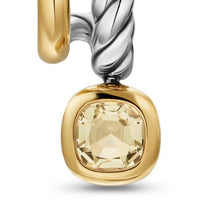 Load image into Gallery viewer, DY Mercer Color Two Row Drop Earrings in Sterling Silver with 18K Yellow Gold and Champagne Citrine, 19.5mm