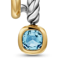 Load image into Gallery viewer, DY Mercer Color Two Row Drop Earrings in Sterling Silver with 18K Yellow Gold and Sky Blue Topaz, 19.5mm