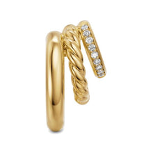 Load image into Gallery viewer, DY Mercer Multi Row Earrings in 18K Yellow Gold with Diamonds, 18mm