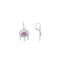Load image into Gallery viewer, Doris Panos Diamond & Pink Sapphire Casablanca Drop Earrings
