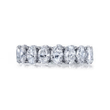 Load image into Gallery viewer, Royal Collection Platinum Butter Cup Setting Oval Diamonds Ring