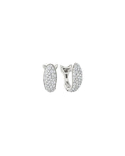 Load image into Gallery viewer, Monica Rich Kosann Sterling Silver "Perseverance" Pavé Huggie Earrings